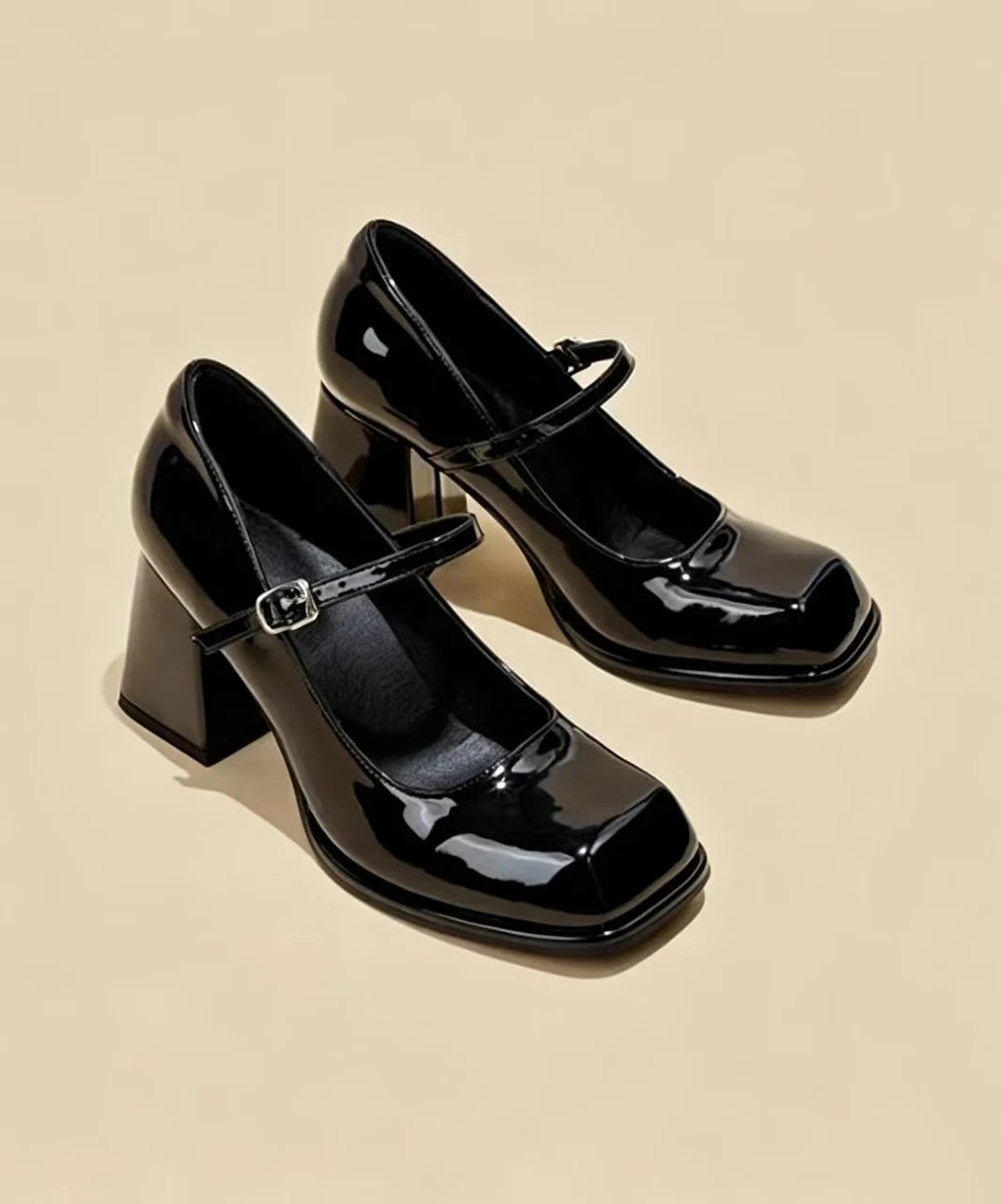 Dames Mary Jane Pumps Met Gespband En Dikke Hak 1