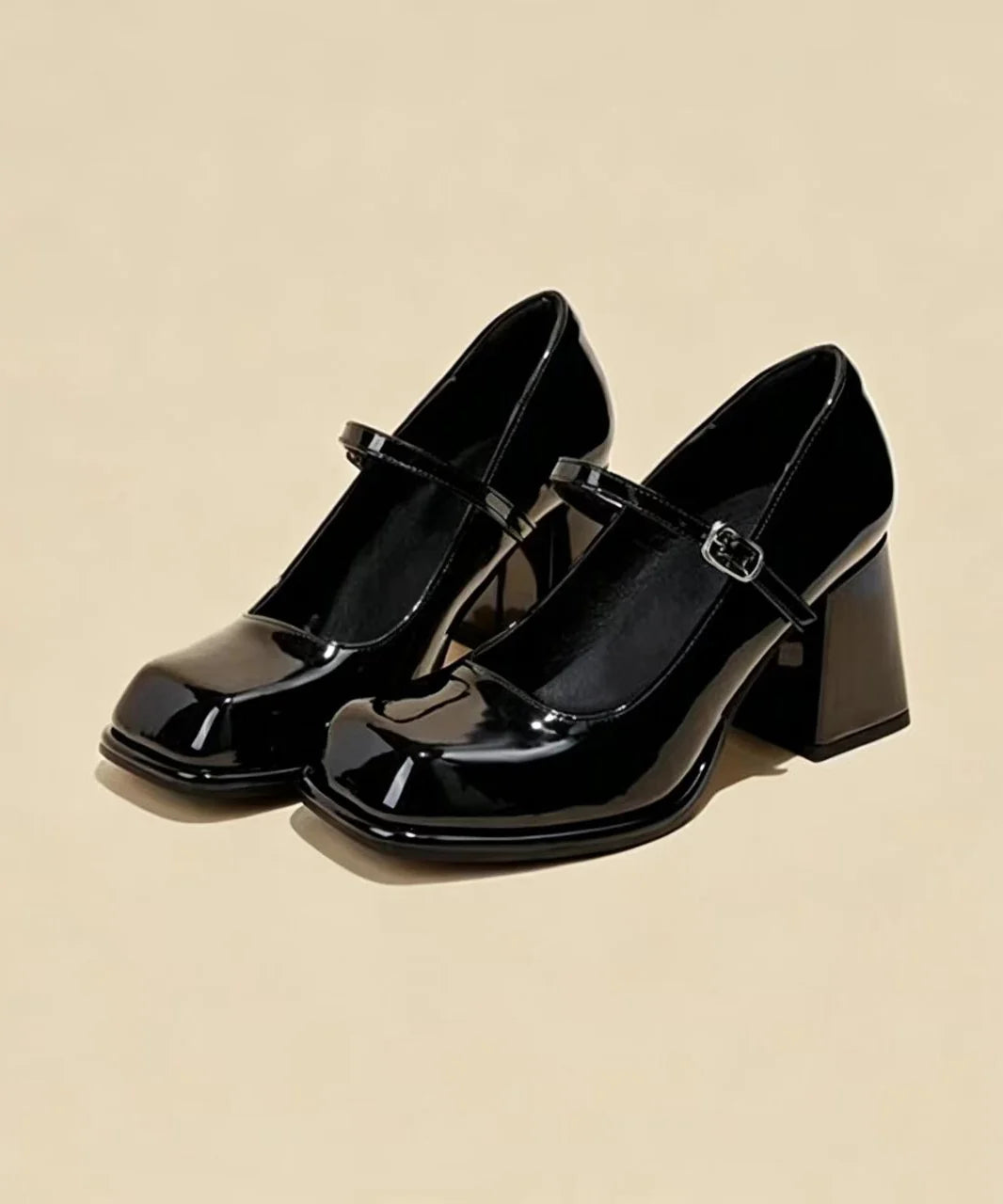 Dames Mary Jane Pumps Met Gespband En Dikke Hak 2