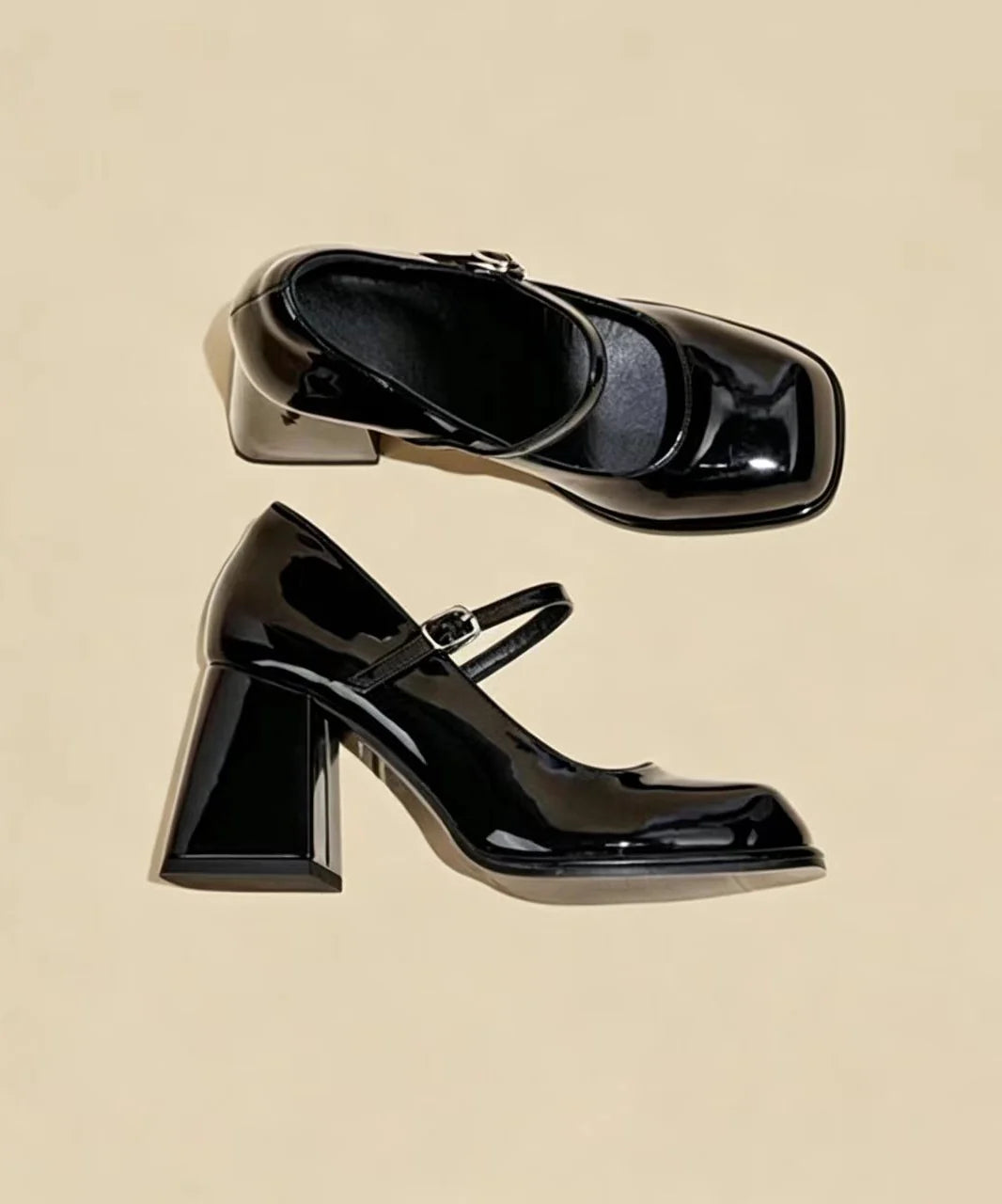 Dames Mary Jane Pumps Met Gespband En Dikke Hak 4