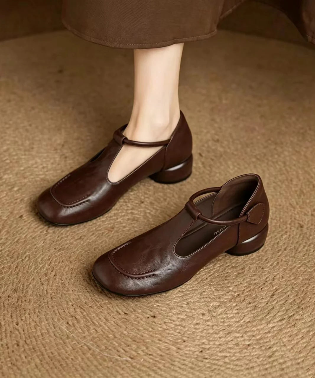 Dames Mary Jane Schoenen Vintage Stijl Met Lage Hak 0