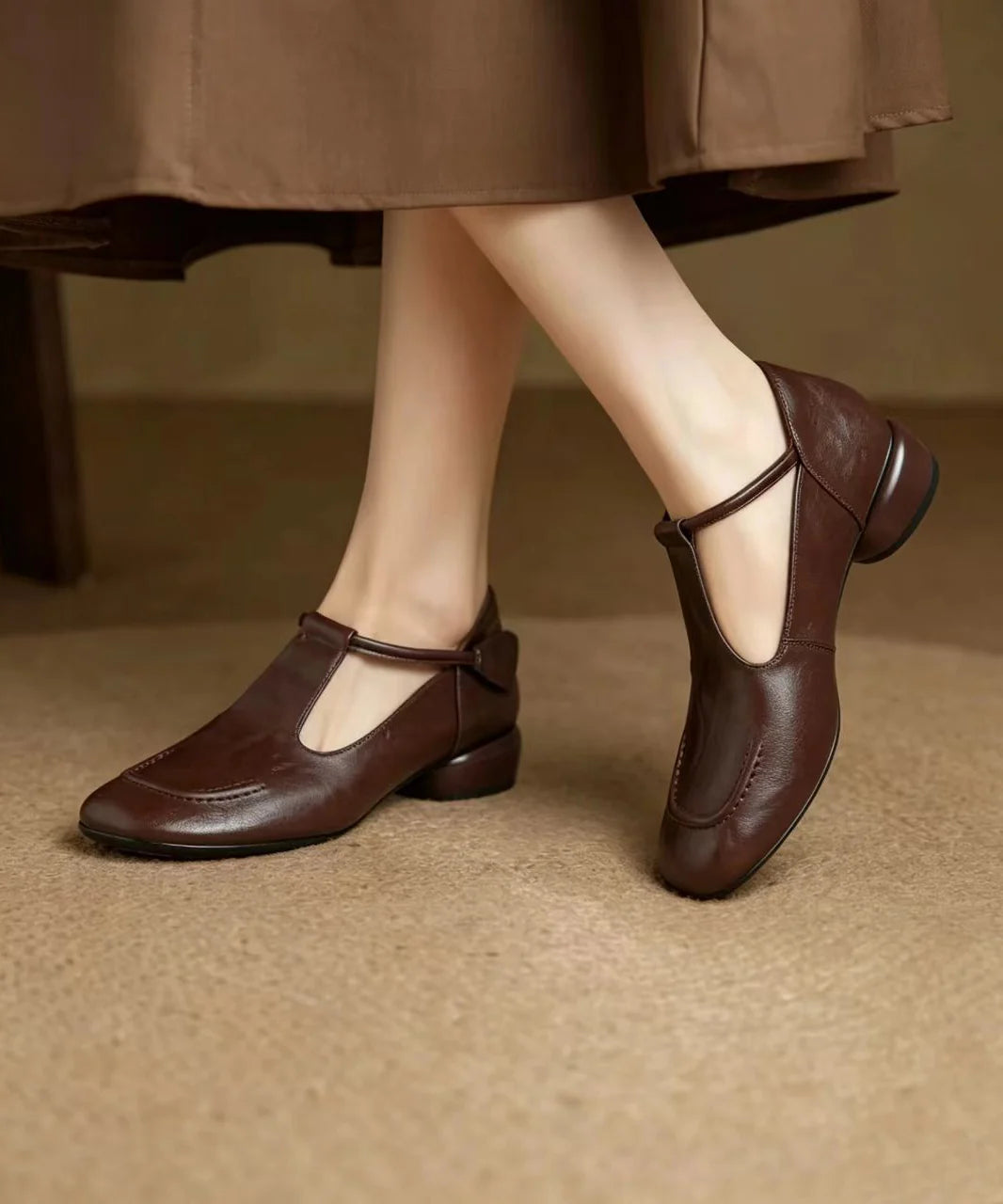 Dames Mary Jane Schoenen Vintage Stijl Met Lage Hak 3