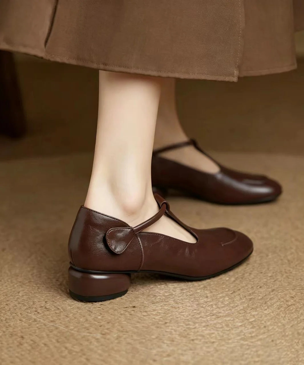 Dames Mary Jane Schoenen Vintage Stijl Met Lage Hak 4