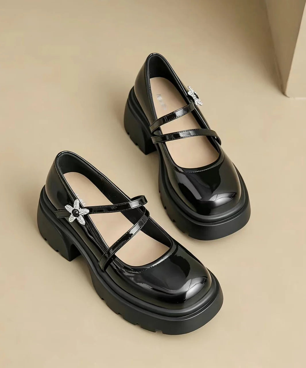 Dames Mary Jane Schoenen met Bloemenprint en Platformzool 2