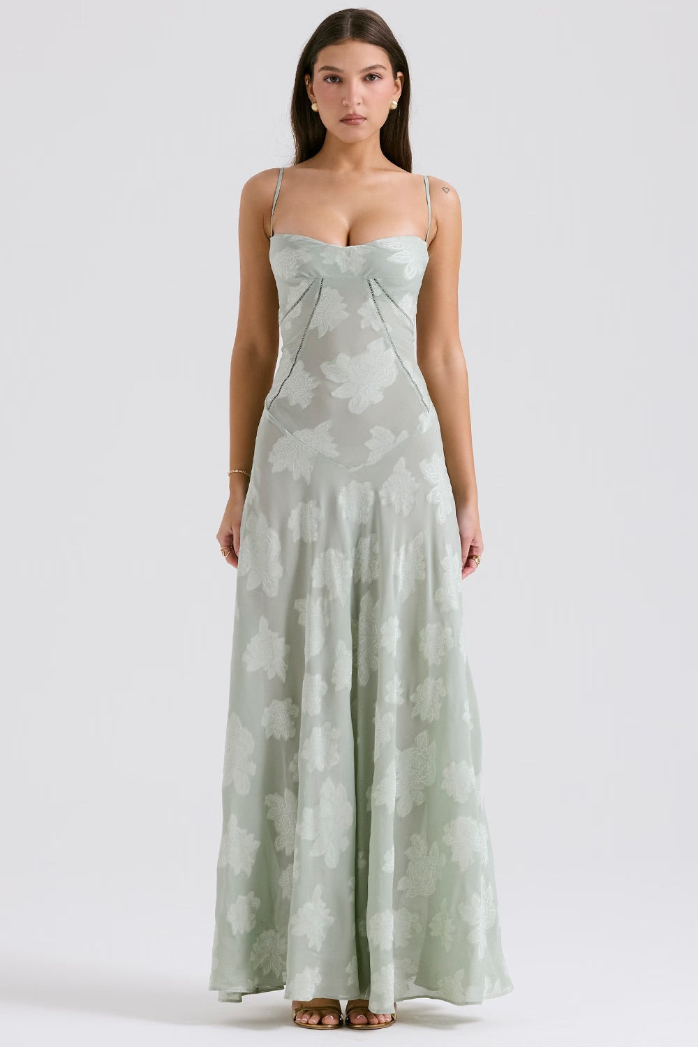 Dames Maxi-jurk Bloemenprint Spaghettibandjes 3