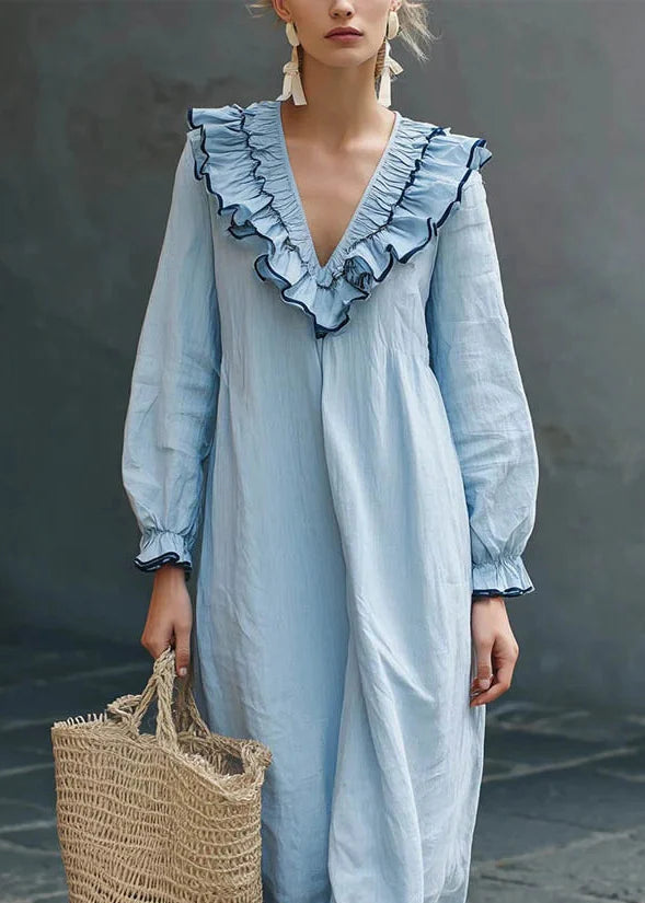Dames Maxi-jurk Boho Stijl Met Ruches 1