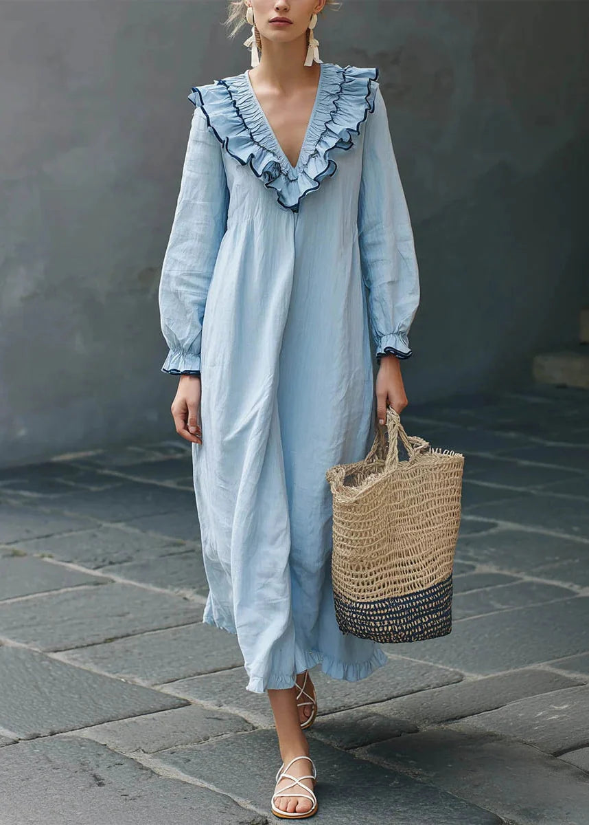Dames Maxi-jurk Boho Stijl Met Ruches 2