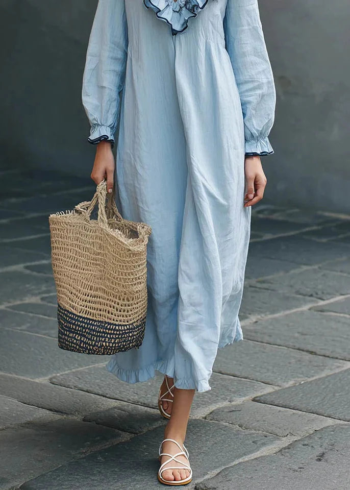 Dames Maxi-jurk Boho Stijl Met Ruches 3