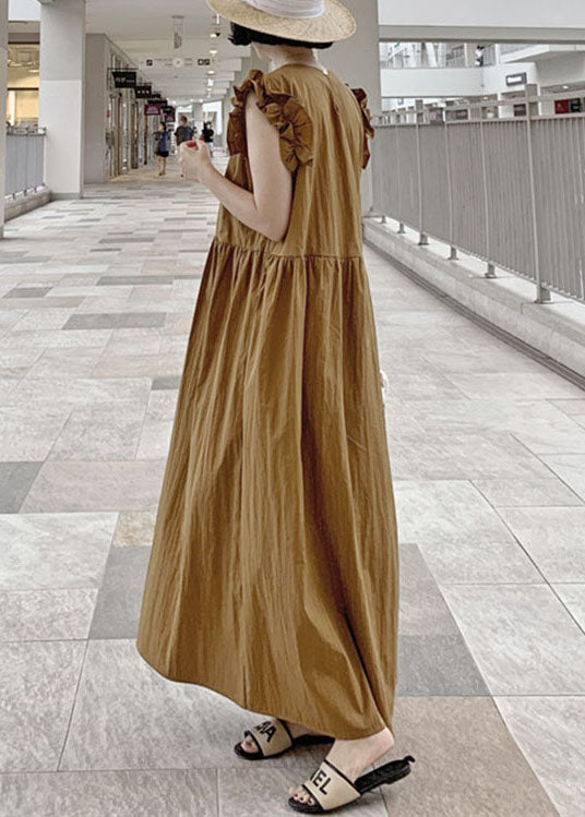 Dames Maxi-jurk Losvallend Met Geschulpte Rand 2