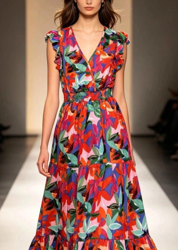 Dames Maxi-jurk Met Ruches En Mouwloos Design 2