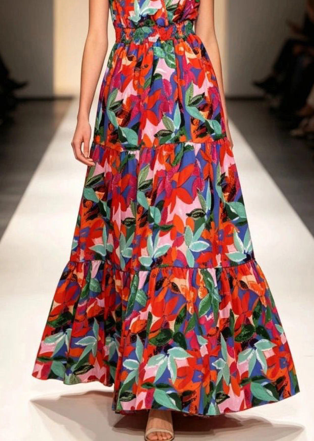 Dames Maxi-jurk Met Ruches En Mouwloos Design 4