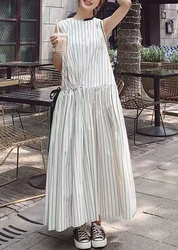 Dames Maxi-jurk Mouwloos Gestreept Modern 2