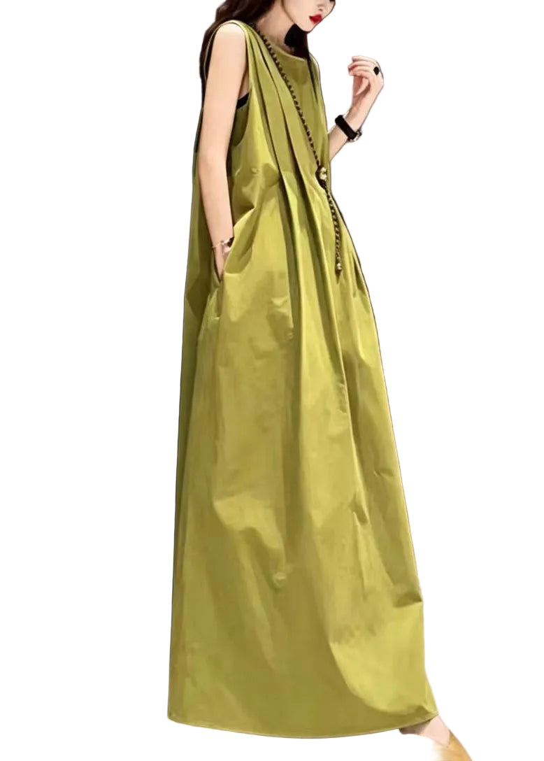 Dames Maxi-jurk Mouwloos O-hals Losvallend Model 0