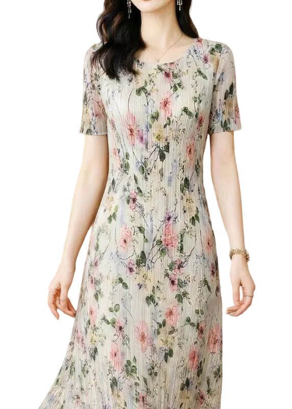 Dames Maxi-jurk O-hals Korte Mouwen 1