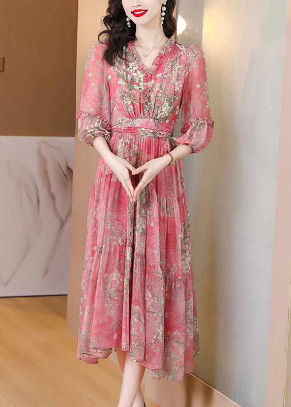 Dames Maxi-jurk Ruches Patchwork Print 1
