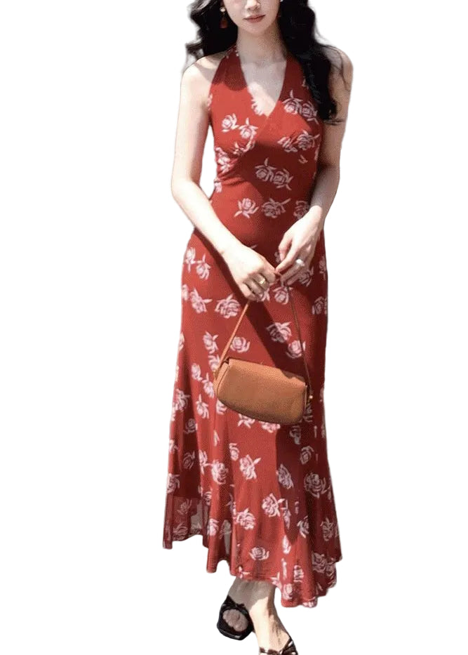 Dames Maxi-jurk V-hals Patchwork Tule Zomerstijl 0