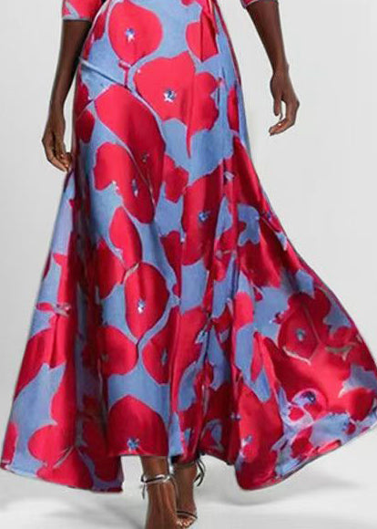 Dames Maxi-jurk met V-hals en Print Losse Pasvorm 4