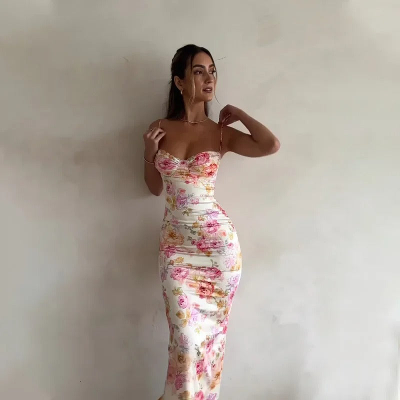 Dames Maxi Jurk Bloemendessin Lange Jurk voor Zomerstijl 0