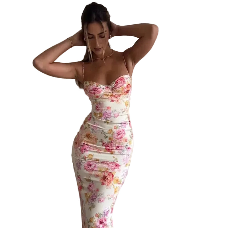 Dames Maxi Jurk Bloemendessin Lange Jurk voor Zomerstijl 1