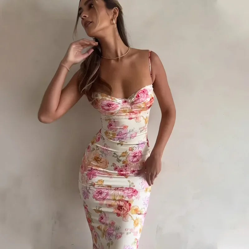 Dames Maxi Jurk Bloemendessin Lange Jurk voor Zomerstijl 4