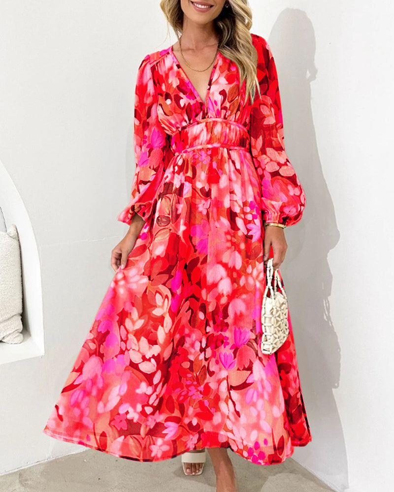 Dames Maxi Jurk Bloemenprint Ademend voor Zomer Gelegenheden 6