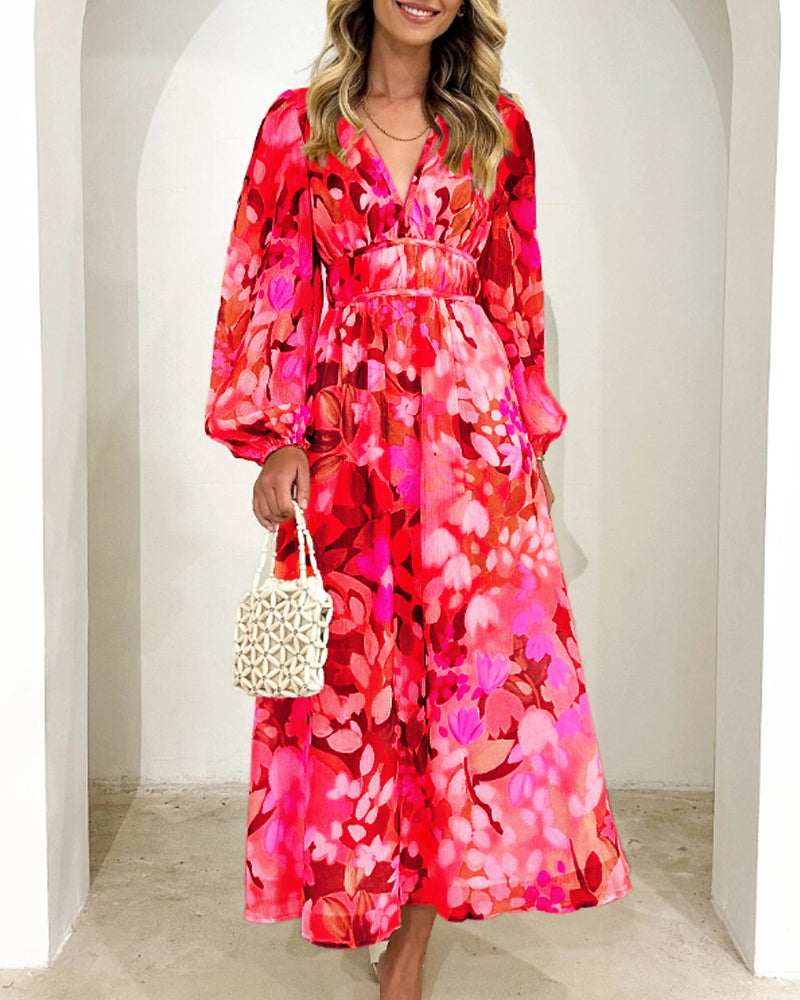 Dames Maxi Jurk Bloemenprint Ademend voor Zomer Gelegenheden 8