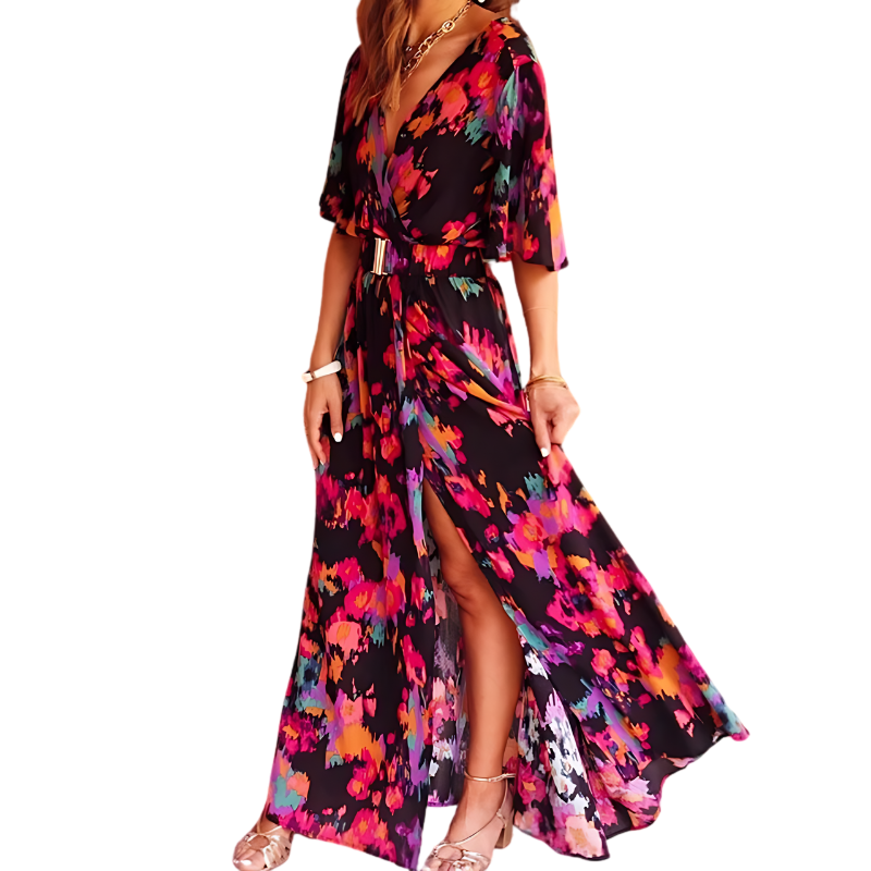 Dames Maxi Jurk Boho Stijl Vloeiende Ademend Zomerjurk 6