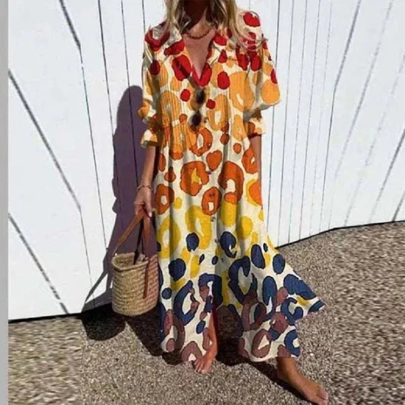 Dames Maxi Jurk Boho Stijl Vloeiende Stof voor Zomer 3