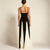 Dames Maxi Jurk Elegante Lange Zwart-Wit Vloeiende Stof 3