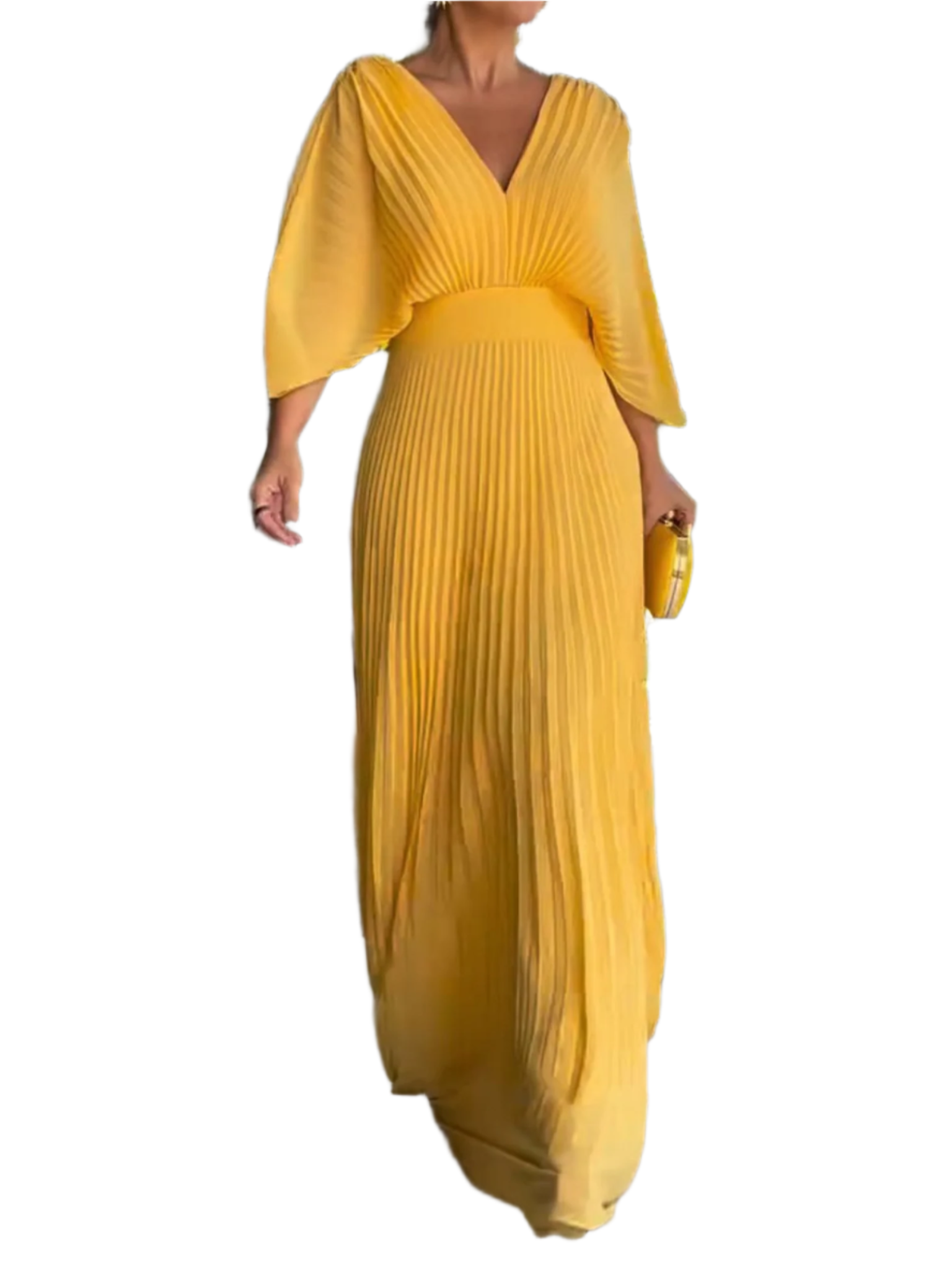 Dames Maxi Jurk Geplooid Polyester voor Zomer 0
