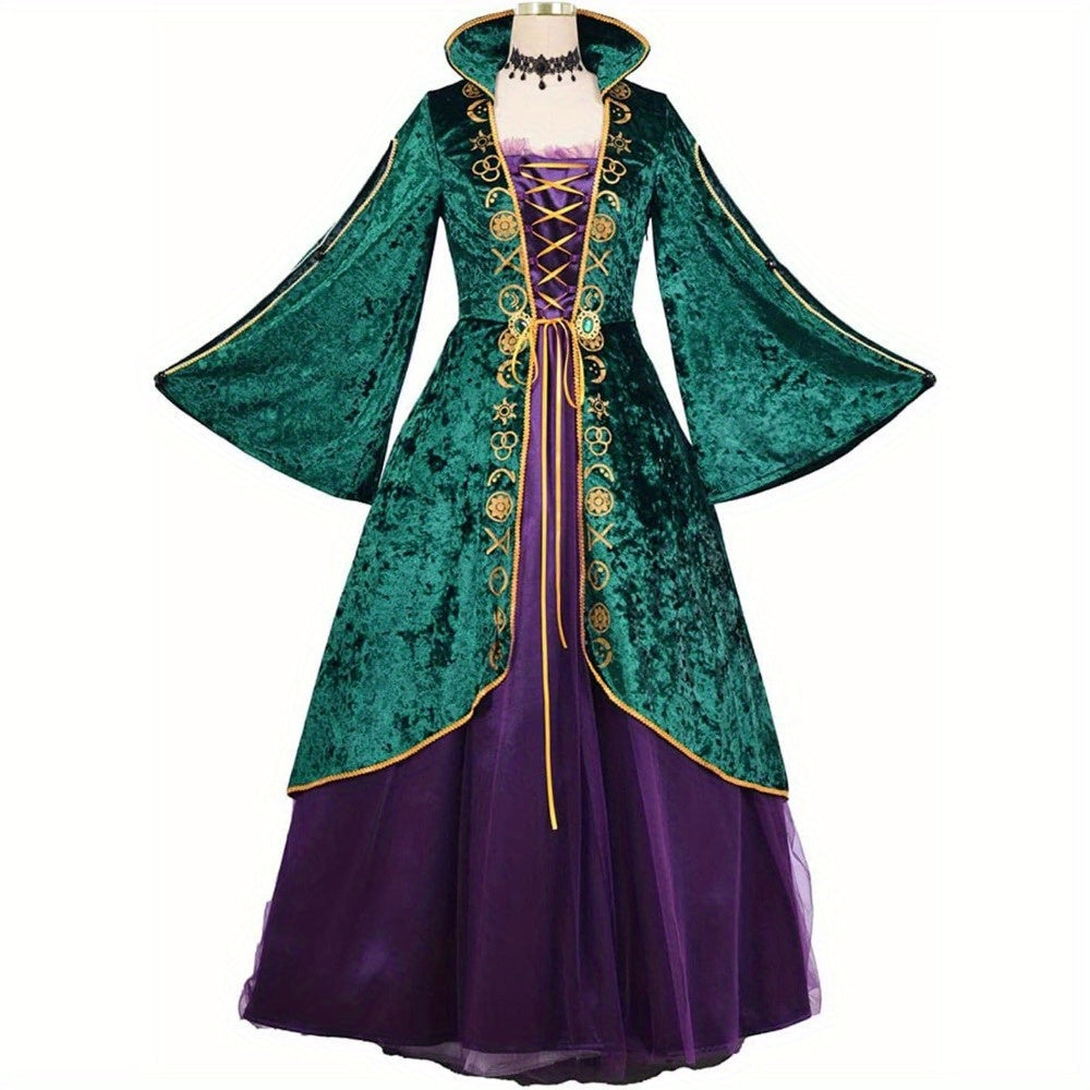 Dames Maxi Jurk Halloween Kostuum met Lange Mouwen 1
