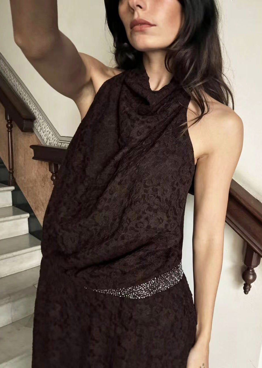Dames Maxi Jurk Halter Rugloos Kant Zomerstijl 3