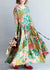 Dames Maxi Jurk Lange Linnen Bloemenprint 1