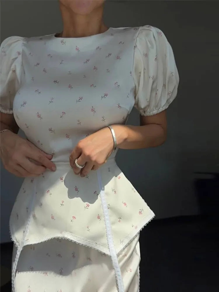 Dames Maxi Jurk Met Bloemenprint en Pofmouwen 4
