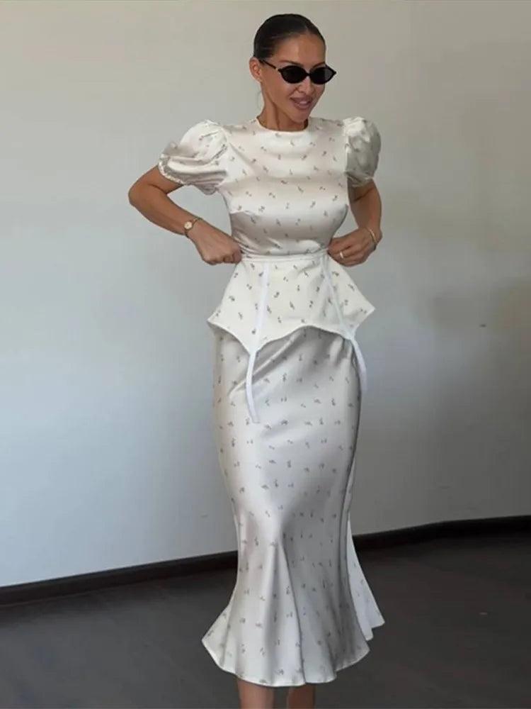 Dames Maxi Jurk Met Bloemenprint en Pofmouwen 5