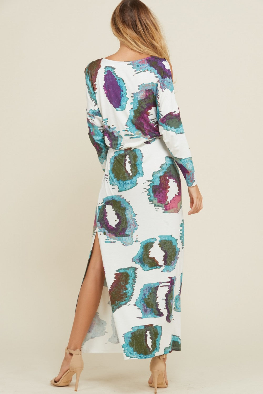 Dames Maxi Jurk Met Koude Schouders en Zakken 3