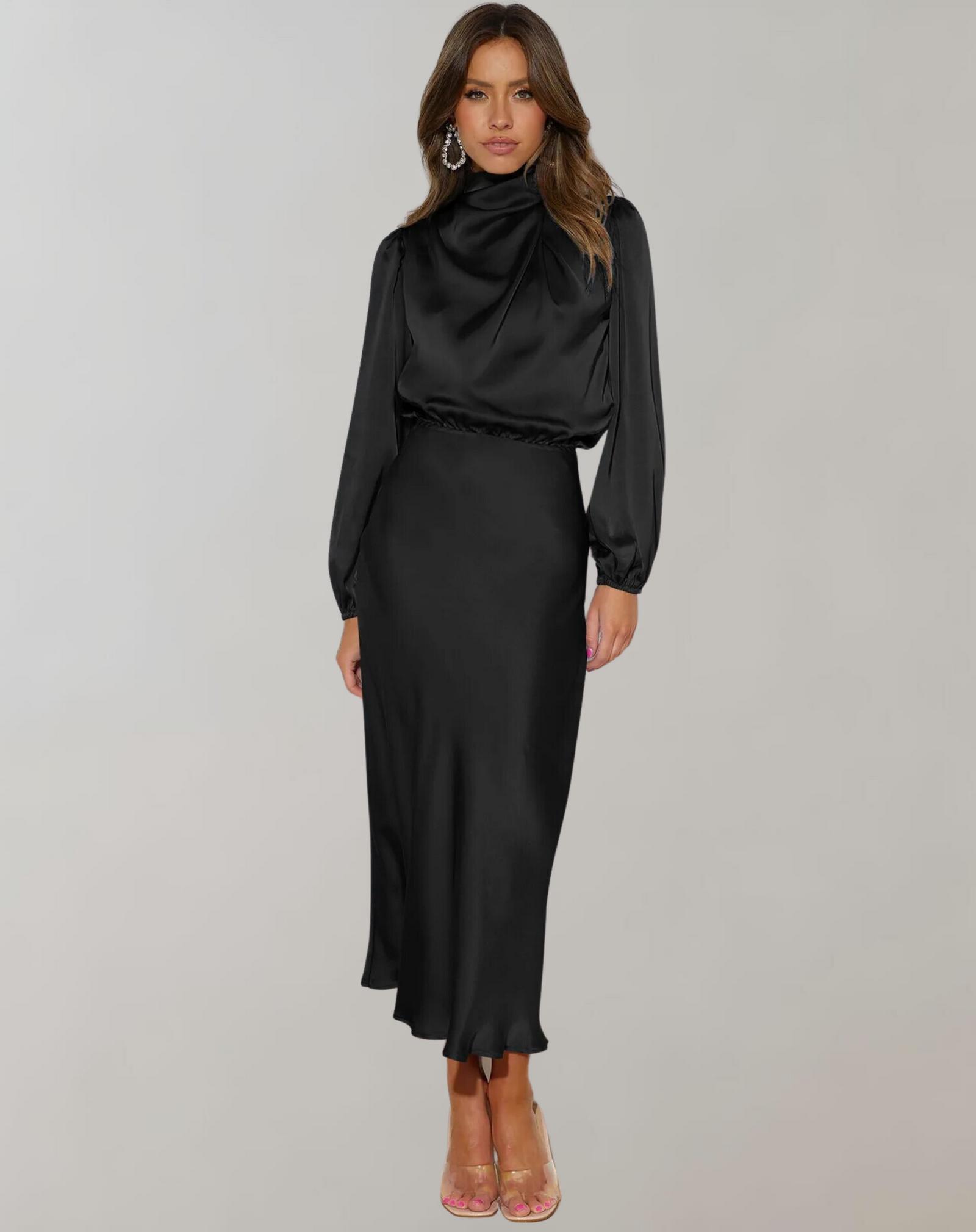 Dames Maxi Jurk Met Lange Mouwen Voor Feestelijke Gelegenheden 8