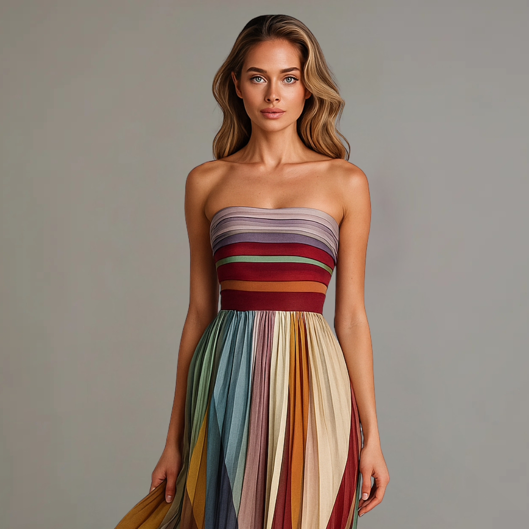 Dames Maxi Jurk Met Plooien Voor Feestelijke Gelegenheden 1