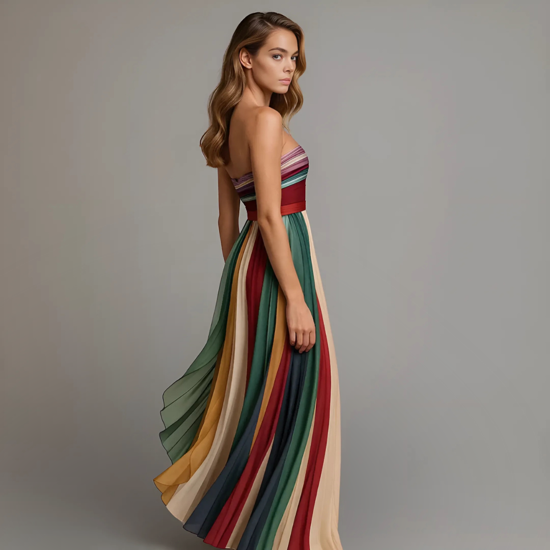 Dames Maxi Jurk Met Plooien Voor Feestelijke Gelegenheden 2