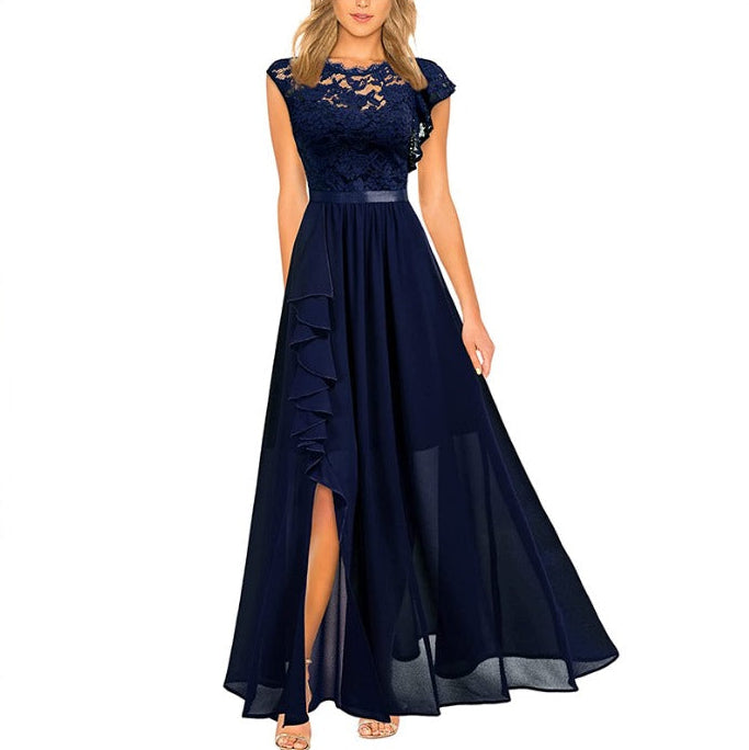 Dames Maxi Jurk Met Ronde Hals 1