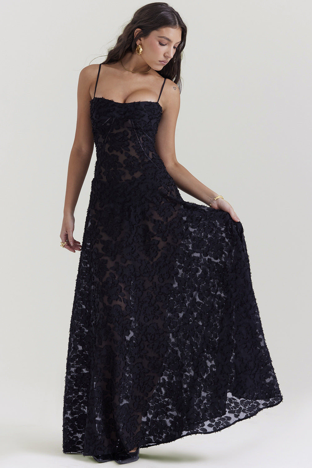 Dames Maxi Jurk Met Spaghettibandjes 3