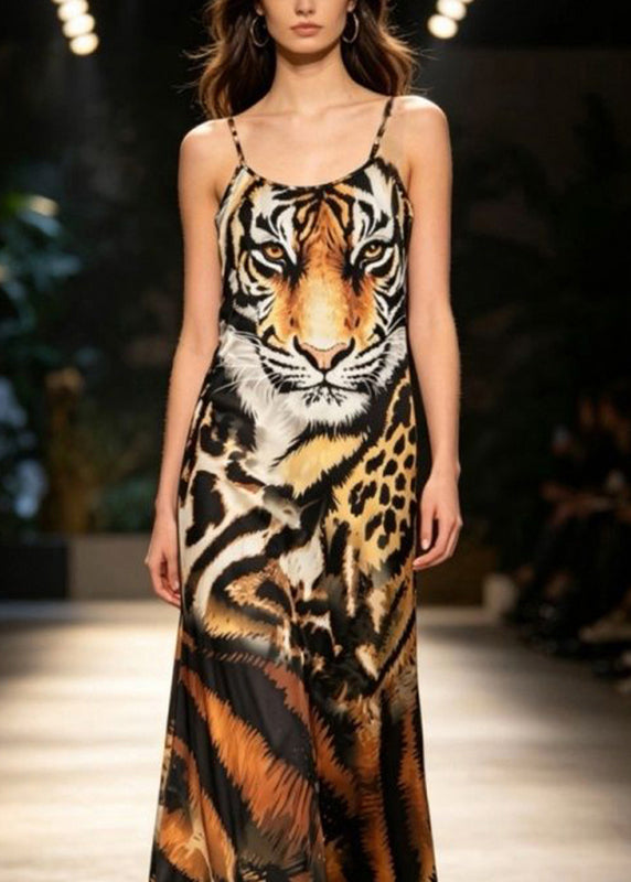 Dames Maxi Jurk Met Spaghettibandjes En Dierenprint 2