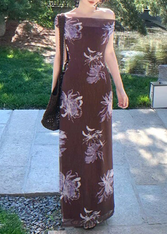 Dames Maxi Jurk Met V-hals Print Zomerstijl 1