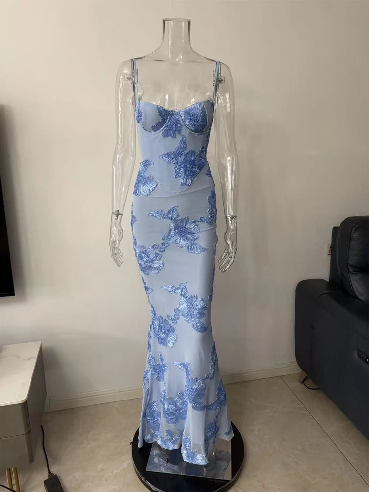 Dames Maxi Jurk Mouwloos Bloemenprint Vloerlengte 11