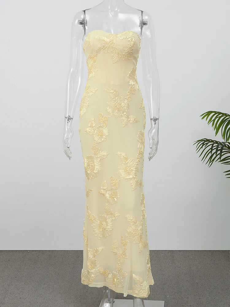 Dames Maxi Jurk Mouwloos Bloemenprint Vloerlengte 7