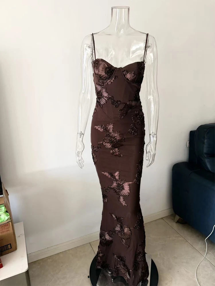 Dames Maxi Jurk Mouwloos Bloemenprint Vloerlengte 8
