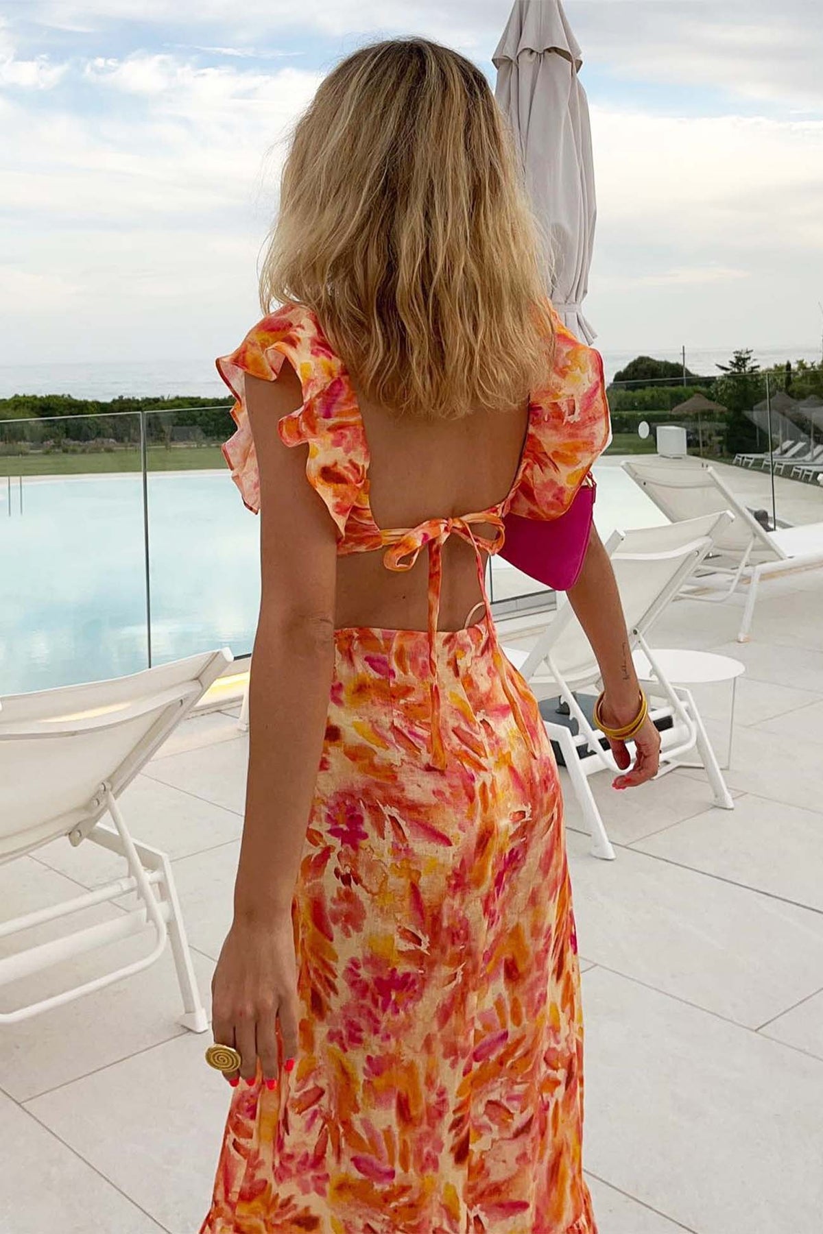Dames Maxi Jurk Mouwloos met Ruches voor Zomergebeurtenissen 1