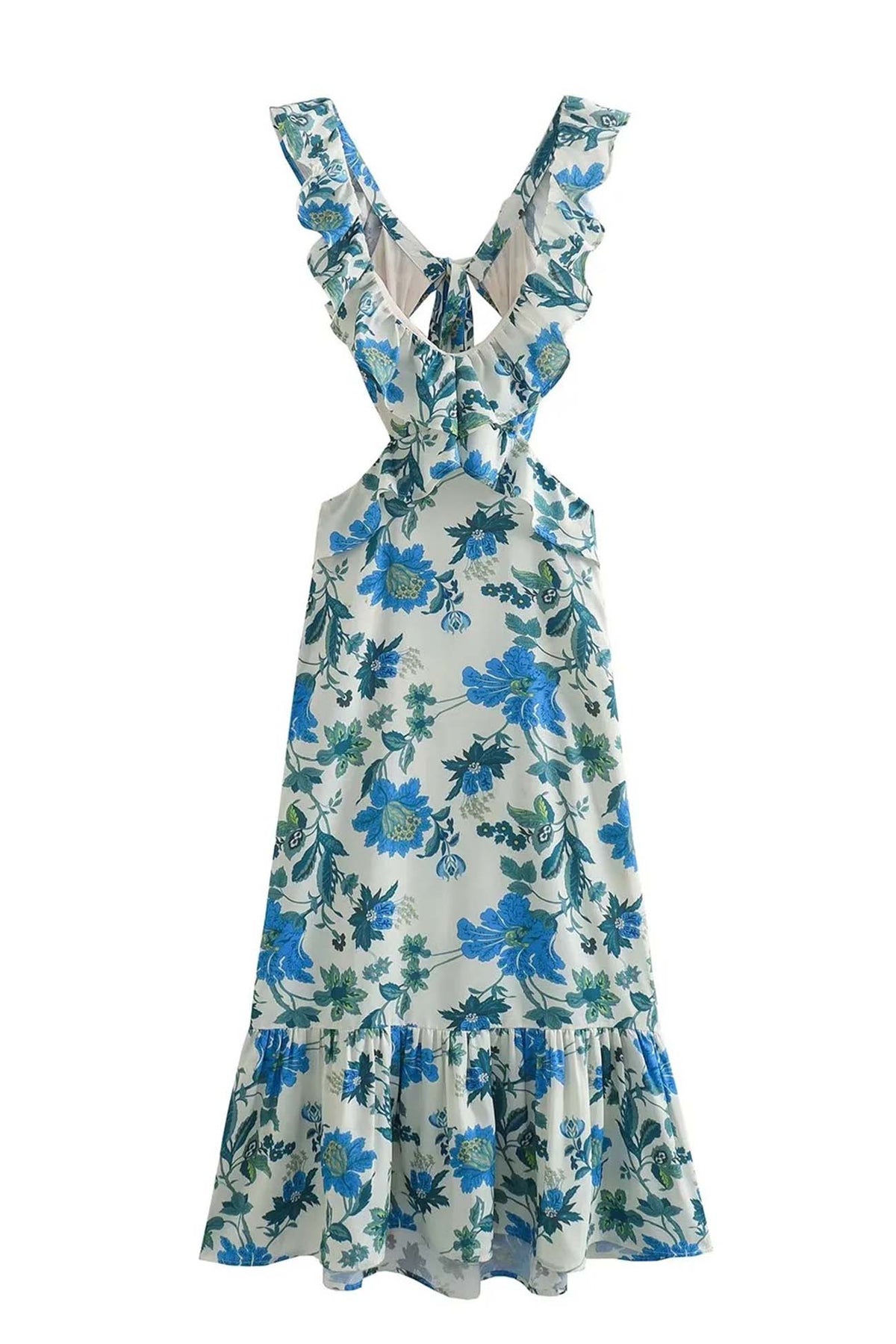 Dames Maxi Jurk Mouwloos met Ruches voor Zomergebeurtenissen 4