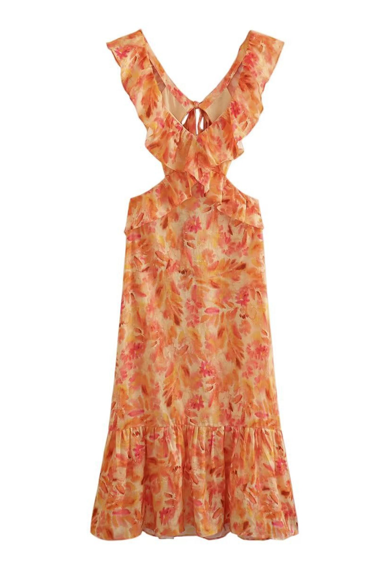 Dames Maxi Jurk Mouwloos met Ruches voor Zomergebeurtenissen 6