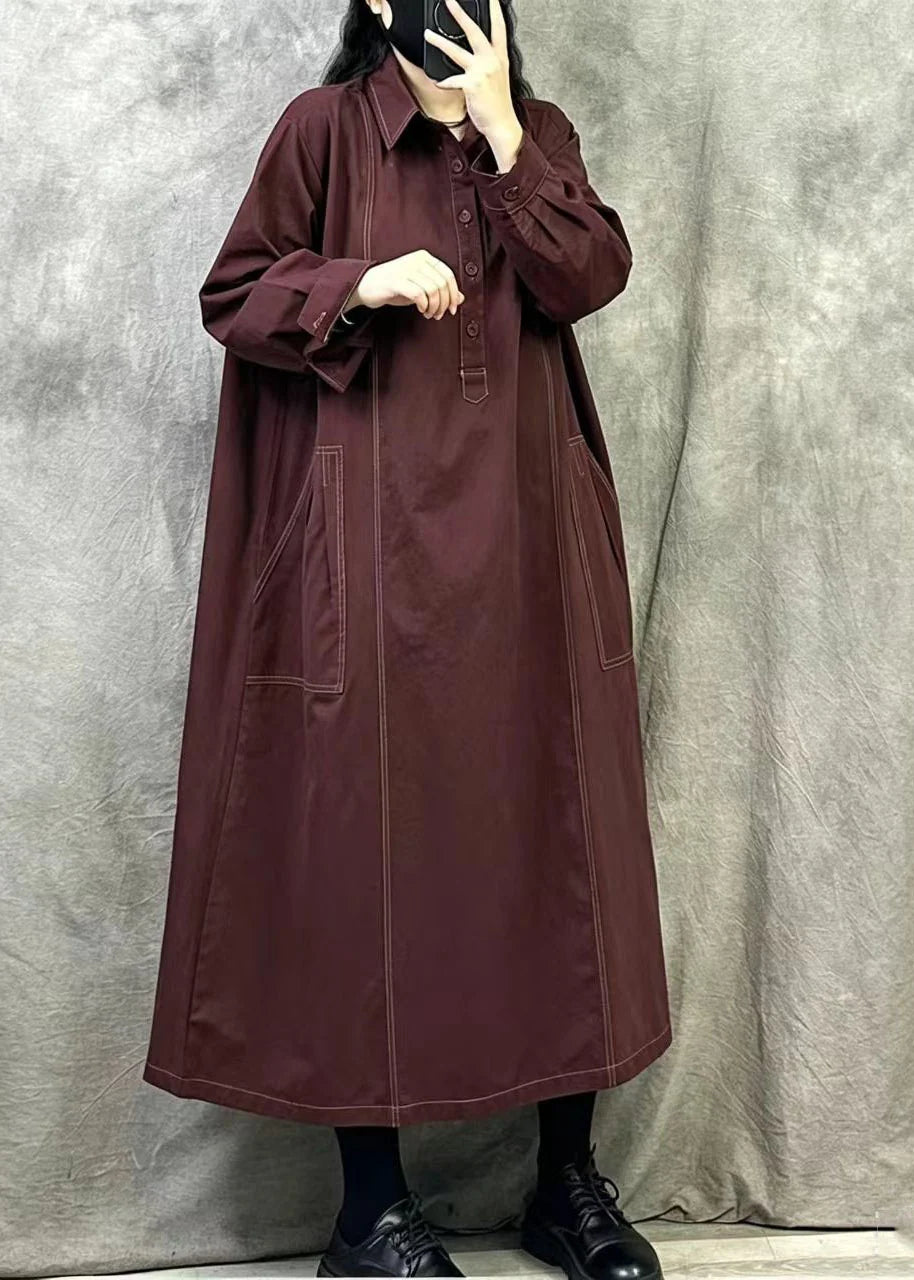 Dames Maxi Jurk Oversized Bohemien Stijl Herfst 2