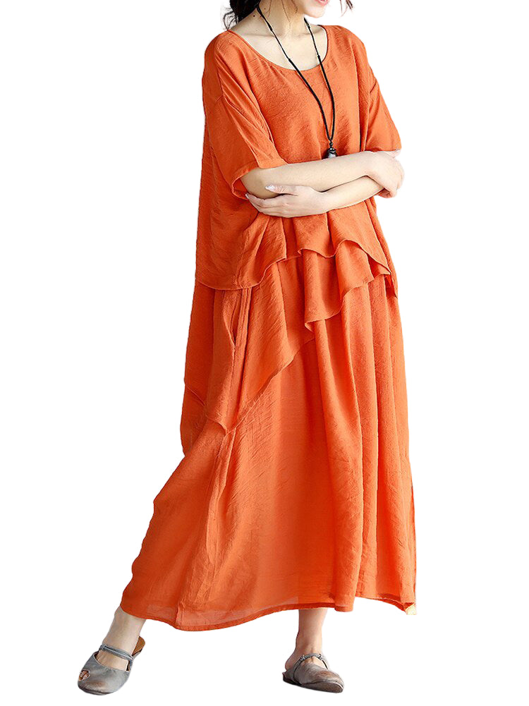 Dames Maxi Jurk Oversized Katoen 4